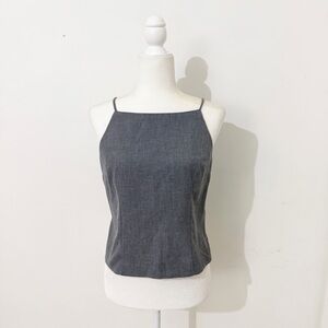 h&m gray square neckline tie back tank top